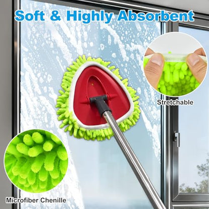 Mop Heads Replacements for Ocedar, Mop Replace Head for o Cedar Easywring 1 Tank, Spin Mop Replacement Head Mop Heads Include 6 Mop Refills Machine Washable, 1 Scrubber Mop Head and 1 Mop Base