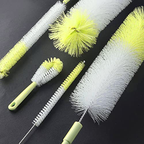 5 Pack Bottle Brush,16 Inch Long Handle Bottle Brushes for Cleaning,Straw Brush,Flexible Bottle Cleaner Brush Set for Washing Narrow Neck Beer Glasswares,Sports Bottle,Wine Decanter,Baby Bottle - color: Green