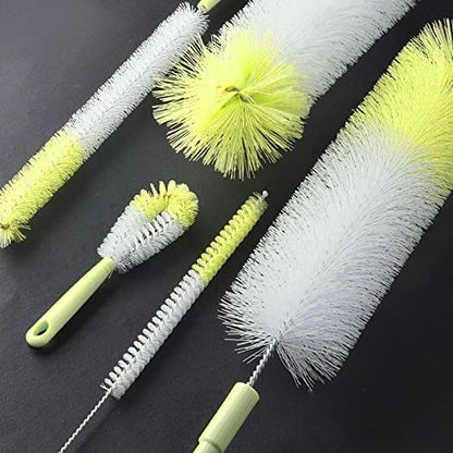 5 Pack Bottle Brush,16 Inch Long Handle Bottle Brushes for Cleaning,Straw Brush,Flexible Bottle Cleaner Brush Set for Washing Narrow Neck Beer Glasswares,Sports Bottle,Wine Decanter,Baby Bottle - color: Green
