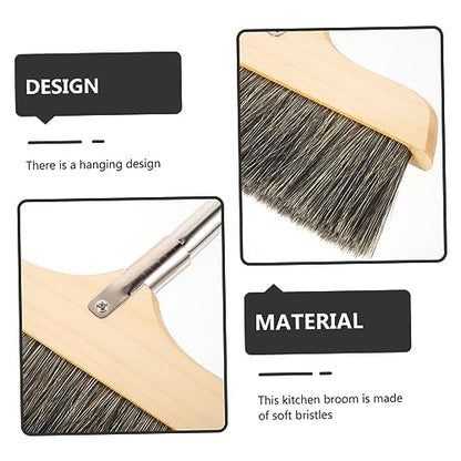 Hemobllo Long Handle Bristle Floor Broom with Wood and Construction Thick Soft Beveled Bristles for Indoor Outdoor Sweeping Easy Dust Collection for Home Kitchen Office Cleaning