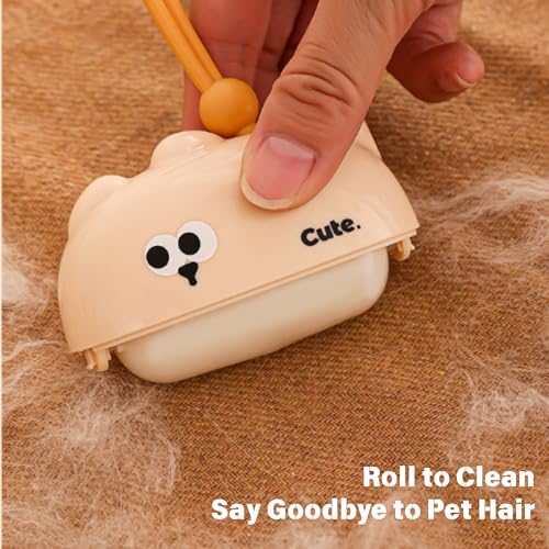 Reusable Mini Travel Lint-Roller, Extra Sticky Washable Lint Rollers for Pet Hair, Portable Lint-Remover for Clothes, Pet Hair Remover Sofa Carpet Car Purse Household (Yellow Cat) - color: Yellow Cat