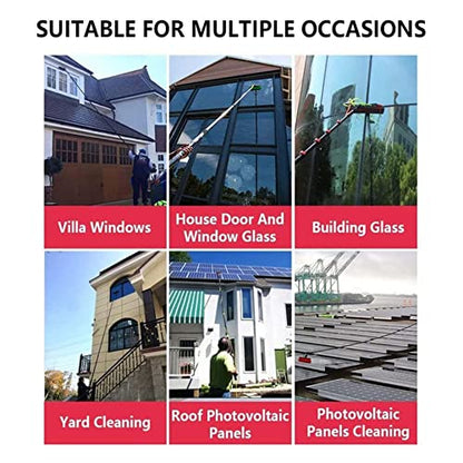 Professional Window Cleaning Kit - Extendable Pole and Squeegee Cleaner with 180° Rotation Bendable Head and Alumipole - size: 12FT