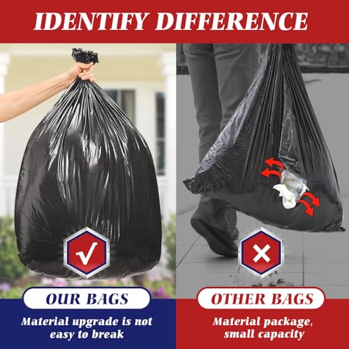 Teivio Black Large Trash Bags 30-33 Gallon 200 Count | Large Multipurpose | Fit 23,25,30,33 gallon Garbage Bin Liner | Kitchen | Lawn And Leaf Bags Outdoor Yard Waste Bag | Workshops Trash - size: 1 Count (Pack of 200), style: 200pcs-30 33 Gallon-Black