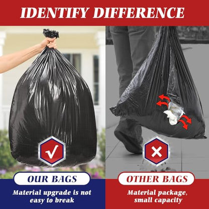 Teivio Black Large Trash Bags 30-33 Gallon 200 Count | Large Multipurpose | Fit 23,25,30,33 gallon Garbage Bin Liner | Kitchen | Lawn And Leaf Bags Outdoor Yard Waste Bag | Workshops Trash - size: 1 Count (Pack of 200), style: 200pcs-30 33 Gallon-Black