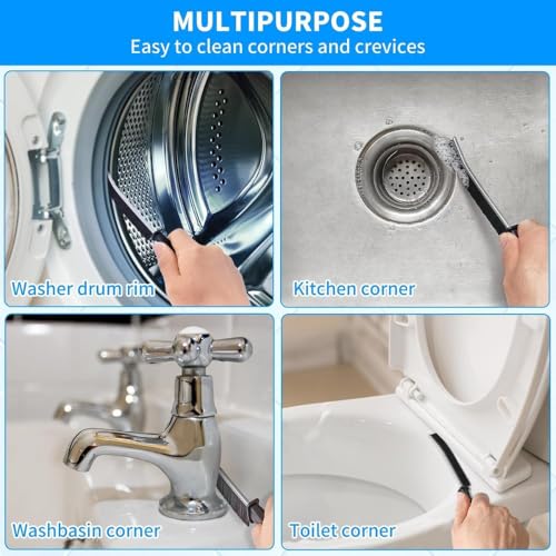 Washing Machine Cleaner Brush Set (6-Pcs) for Front & Top Load Washers – Deep Cleaning Kit for Rubber Seal, Drum, Dispenser, Tight Gaps & Multipurpose Cleaning in Kitchen, Bathroom & Home