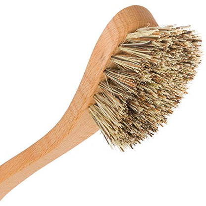 REDECKER Curved Dish Brush, Natural Union Plant Fiber Bristles, Ergonomic Design with Oiled Beechwood Handle, 9-1/4 Inches, Set of 2, Made in Germany - Natural Bristle Dish Brush - size: Set of 2, 9-1/4-Inches