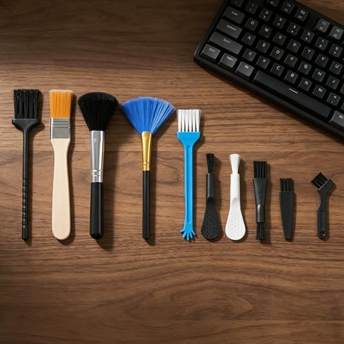 10 Pcs Keyboard Cleaner Kit, Anti Static Brush Cleaning Tools for Electronic Devices Such as Computer Motherboard Fans