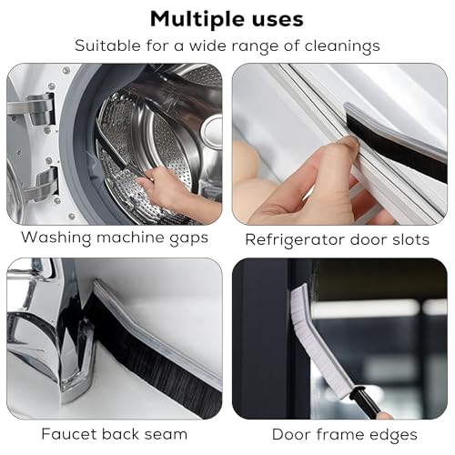 Crevice Cleaning Brush Set 8 Pack Narrow Detail Tools for Window Tracks Corners Edges and Household Cleaning