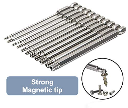 aiyun 8-Piece Security Bit Set, S2 Steel Magnetic Security Screwdriver Set 6 Inch Security Bits Shark Vacuum Screwdriver T8-T40 (150mm Length) - size: 150mm Length (T8-T40)