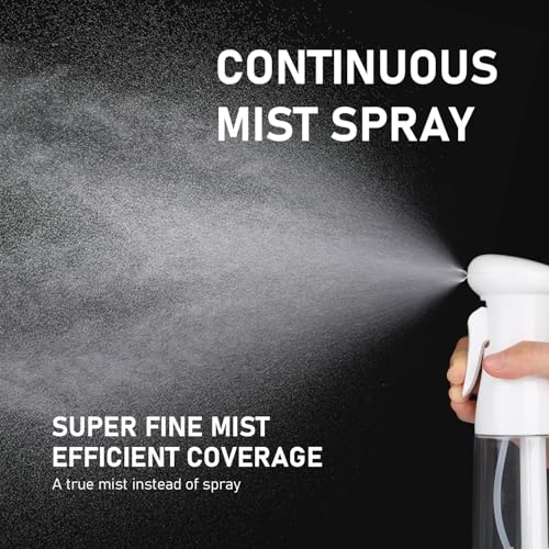 Bealee Spray Bottle For Hair, Continuous Mister Empty Spray Bottles, Ultra Fine Mist Water Sprayer for Hairstyling, Cleaning, Plants, Pets, Barbers, Salons, Essential Oil Scents - 2 Pack 6.8 OZ - color: Black & White, 2 Pack