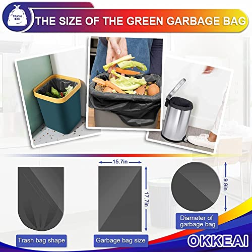 OKKEAI Small Garbage Bags for Bathroom Can 5 Liter Trash Bags 1.2 Gal Waste Basket Liners for Bathroom Mini Trash Bags Trash Plastic Bags Small - style: 8L-60Bags-Black