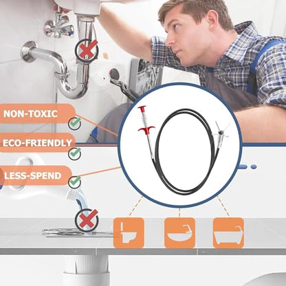 32 Inch Drain Snake Hair Remover Tool, Flexible 4-Claw Grabber for Sink, Tub & Shower Clogs - style: 32 IN