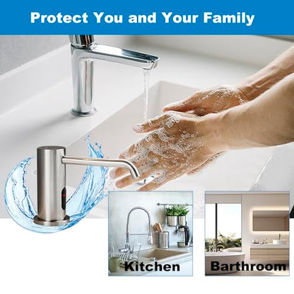 Touchless Automatic Soap Dispenser for Kitchen Bathroom Sink Built in Brushed Nickel Liquid Commercial Electric Soap Dispenser with Bottle and Pump Brushed Nickel - color: Brushed-liquid