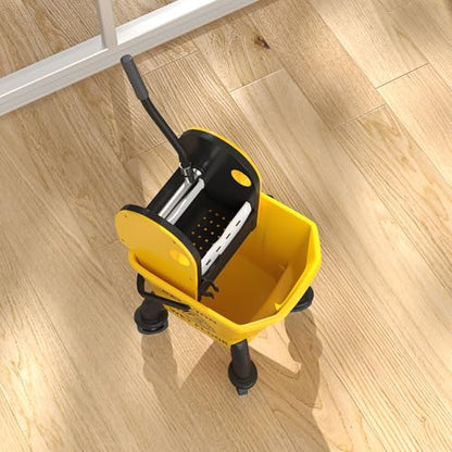 Heavy-Duty Mop Bucket with Wringer System for Efficient Floor Cleaning – Rolling Cart Design with Large Capacity and Smooth-Castor Mobility