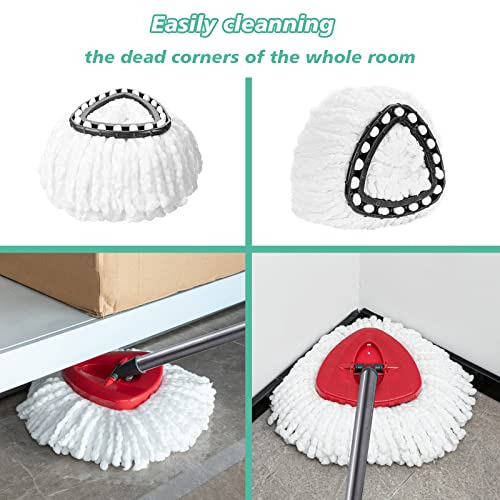 8 PCS Spin Mop Replacement Head,100% Microfiber Mopping Head Replacement Compatible with Triangle Spin Mop, 360 Degree Micro Spinning Mop Replace Head for Easy House Cleaning Floor Mopping - size: 8PCS