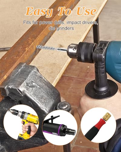 24 pcs Bore Brush for Drill, Stainless Steel Wire Cleaning Brush Set, Abrasive Wire Bore Brushes Set with 1/4 Inch Hex Shank for Rust, Cleaning Tubes (8/10/12/15/17/19MM)
