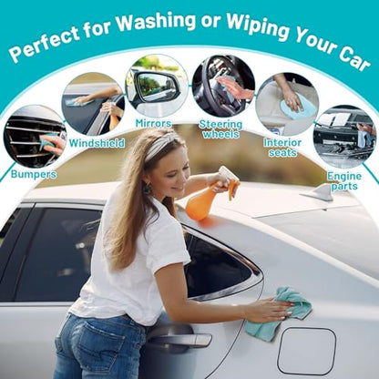 85 Pack Tear Away Microfiber Towels Roll, 10" x 10" Value Pack Reusable Cleaning Towels Absorbent Rags Fast Drying Dishcloths Lint Free Cleaning Wipes for Kitchen House Car - color: Blue, style: 85 PCS