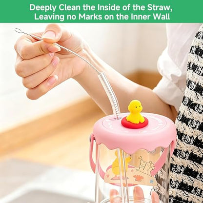 12-Pack Long Straw Cleaner Brush, Extra Long 12 Inch Cleaning Brushes with 6 8 10 12 15 20mm Wide Bristle Head, Flexible Straw Brush Set for Tumblers and Water Bottles