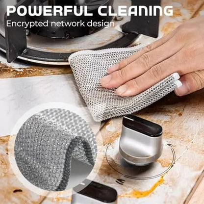 AUGHAD 12 Pcs New Upgrade Steel Wire Dishcloth,Non Scratch Wire Dishcloth for Wet and Dry Use,Powerful Cleaning Non-Scratch Wire Dishcloth Rag for Cookware, Sinks, Dishes, Stove Tops