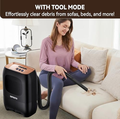 GAVASTO Pro Touchless Vacuum Automatic Dustpan - Ultra Fast & Powerful - Great for Sweeping Salon Pet Hair Food Dirt Kitchen, Canister Vacuum Cleaner Trash Can, Bagless, Auto Sensors, 1500 Watt-Black - color: Black With Acc
