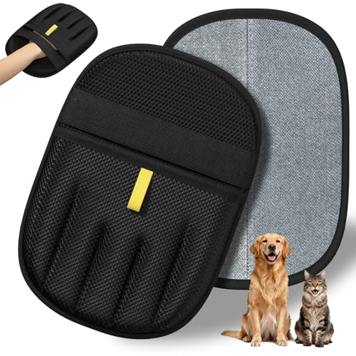 Pet Hair Removal, 2025 Newly Upgraded Five-Finger Electrostatic Pet Hair Removal Glove, Reusable Cat & Dog Hair Remover Tool for Clothing, Couch, Furniture, Carpet, Car Seat, Cat Grooming Glove -1 PCS - color: 1pcs-Black