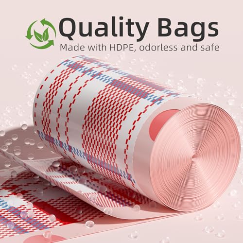 4 Gallon Trash Bags, Small Garbage Bags with Drawstring and Printed Striped Design, Tear-Free, Leakproof & Durable Small Trash Bags for Bathroom, Office, 50 Count - style: 4 Gallon Striped Trash Bags - 50 Counts