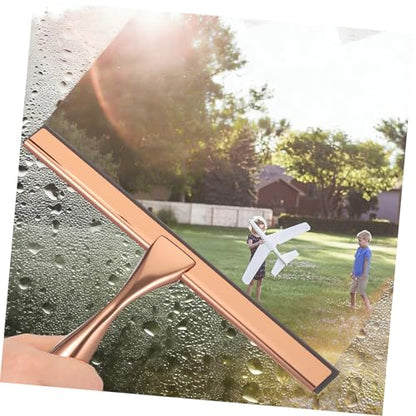 Didiseaon Stainless Steel Window Squeegee Squeegee Wiper for Shower Door Glass Cleaning Tool Short Handle Suitable for Bathroom