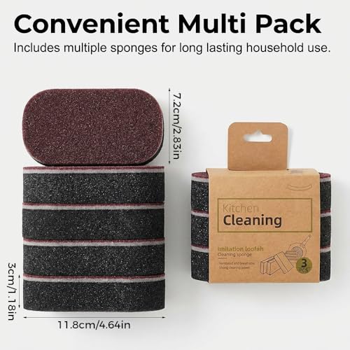 Cleaning Sponges Eraser - Emery Scrub Sponge for Pots & Pans, Heavy Duty Rust & Stain Remover, High-Density Oil-Absorbing Sponge for Kitchen, Dish, Sink & Cookware Cleaning - color: 10pcs