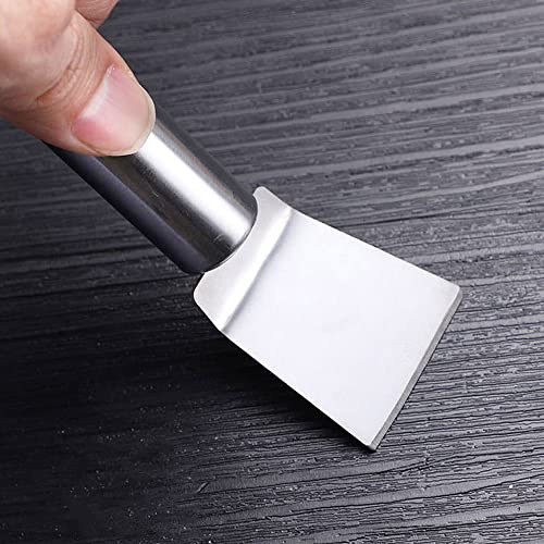 Kitchen Stove Cleaning Brush + Scraper Tool Set, Brass Wire Brushes for Range Hood Grease Grime, Rust Cleaner Heavy Duty Stainless Steel Putty Scraper for Gas Burners Cooktop Pot Pan - color: Stove Brush + Stainless Steel Scraper