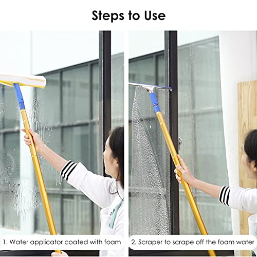 Window Washing Kit with Extension Pole, Window Cleaning Tool & Window Washer Squeegee, for Commercial Hotels Household (Size : Length 11.5m/453inch/37.7ft) - size: Length 11.5m/453inch/37.7ft