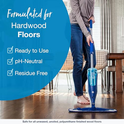 Bona PowerPlus Premium Motion Spray Mop for Hardwood Floors - Includes PowerPlus Hardwood Floor Cleaning Solution and PowerPlus Microfiber Cleaning Pad - Vibrating Spray Mop for Wood Floors - style: PowerPlus