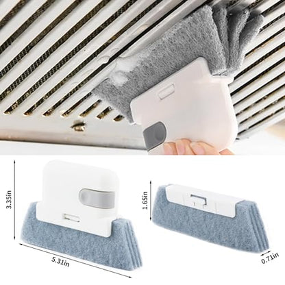 Window Track Cleaner Brush, Groove Cleaning Brush 2 in 1 Cleaner Tool Grip Brush for Window lides Gaps Tile Lines Shutter Car Vents,Gray - color: Gray