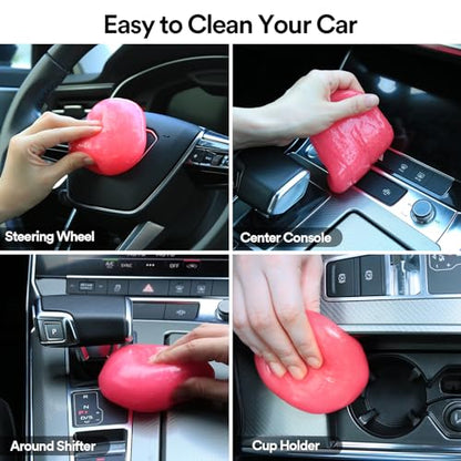 PULIDIKI Car Cleaning Gel Car Cleaning Putty Car Putty Auto Detailing Tools Car Slime Cleaner Dust Cleaning Gel for Car Interior Cleaner Car Cleaning Supplies Car Accessories Pink (2Pack) - color: Pink(2Pack)