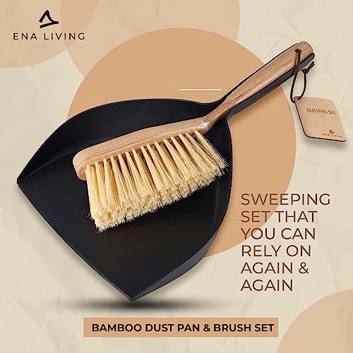 Bamboo Dust Pan & Brush Set, Portable Dustpan & Brush, Perfect For Household Cleaning, Sturdy & Effective Dust Pan, Bamboo Sweeping Brush - Standard - size: Standard