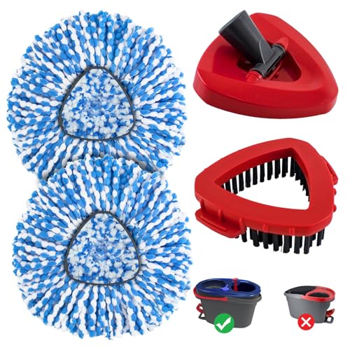 Mop Replacement Heads for O Cedar RinseClean 2 Tank System,2 Microfiber Mop Head Refills,1 Scrubber mophead and 1 Mops Base Combo Set for O-Cedar 2 Tank,MOp Replace Heads for Wet/Dry Floor Cleaning - size: for Ocedar 2 Tank