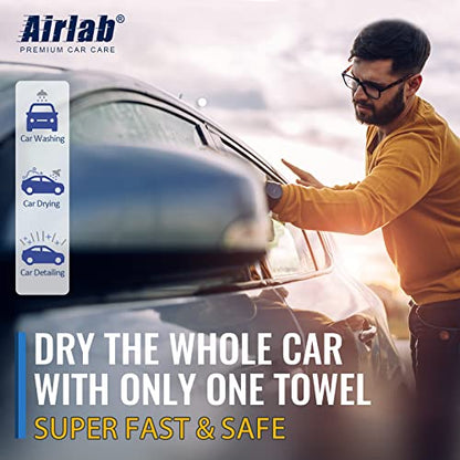 Airlab Microfiber Towels for Cars Wash Drying Extra Large Super Absorbent Cleaning Cloth Auto Detailing Ultra Soft, Lint-Free, Streak-Free, 35 x 24 Inch, Pack of 1, Grey-Black, 600 GSM - color: 35 X 24 Inch, Pack of 1, Grey-black, 600 Gsm