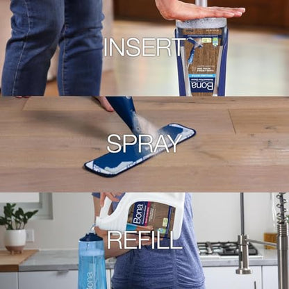 Bona Hardwood Floor Cleaner Spray Mop Cartridge - 34 fl oz - Unscented - Refillable - Residue-Free Floor Cleaning Solution for Bona Spray Mops for Wood Floors - size: 34 Fl Oz (Pack of 1)