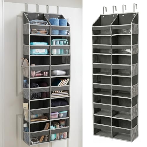 HOMELUX THEORY UPGRADED 6 Tiers Over The Door Organizer Hanging - 100D EXTRA THICK & 50lbs HUGE CAPACITY, 12 Side Mesh Pockets Over The Door Shoe Organizer, Hanging Closet Organizer (Dark Gray, XL) - color: 3. Dark Gray, size: XL 1 set
