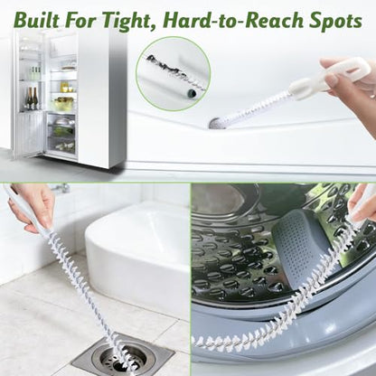 8 Pack Shower Drain Snake Set, 2 x 32" Snake Drain Hair Removal Tool, 6 × 18/24/28" Drain Cleaner Tool, Long Flexible Anti-Break Steel Plumbing Snake for Sink/Pipe/Bathroom/Toilet/Tub Drain