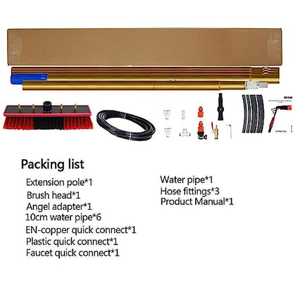 Professional 7m Window Cleaning Pole Kit with Extendable Pole and 55cm Brush Head Ideal for High Windows Complete Window Cleaning Equipment - color: 55cm Gold 2, size: 7m/22.9FT