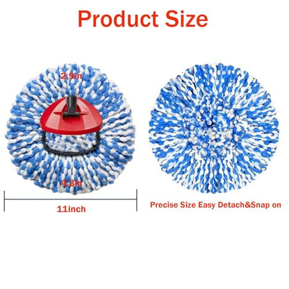 2 Pack Mop Replace Heads Compatible for OCeda, Spin Mop Refill Head Replacement for RinseClean 2-Tank System - Fluffy Microfiber, Machine Washable and Easy to Replace - size: 2 Count (Pack of 1)