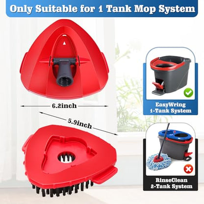 4 Pack Microfiber Mop Replacement Heads Compatible with Ocedar EasyWring 1-Tank System - Includes 1 Mop Scrub Brush Head, 1 Mop Base, Easy Cleaning Mop Head Refills (White) - color: 4 White Mop Heads+1 Gray Brush +1 Base, size: For 1-Tank