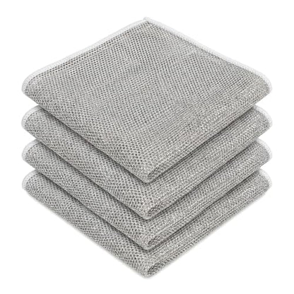 5 Pack Multipurpose Wire Dishcloths, Non Scratch Reusable Metal Cleaning Cloths for Kitchen Cookware, Cooktop and Household Use