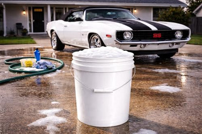 MKS Plastics 5-Gallon Bucket with Airtight Lid – Made in USA, Food Grade BPA Free Plastic, Heavy Duty Multi-Use, Metal Handle with Grip, Stackable Storage – White, 1 Pack - color: 5 Gallon - White, size: 1