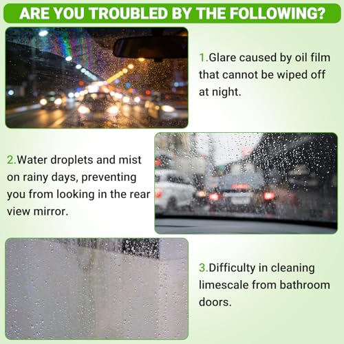 Clear Vision Glass Cleaner,2PCS,-Oil Free Car Glass Brushes, Upgrade 2.0 Cleaner, Automotive Oil Film Cleaning Brush for Car Windows, Clearvision Cars Windshield Cleaner Tool