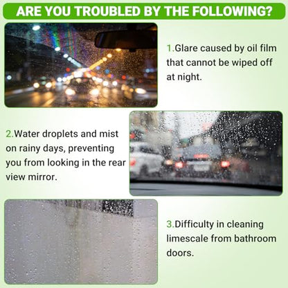 Clear Vision Glass Cleaner,2PCS,-Oil Free Car Glass Brushes, Upgrade 2.0 Cleaner, Automotive Oil Film Cleaning Brush for Car Windows, Clearvision Cars Windshield Cleaner Tool