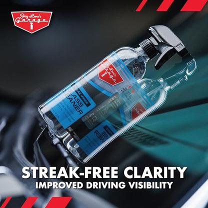 Jay Leno's Garage Glass Cleaner Spray – Streak-Free Auto Glass Cleaner for Cars, Automotive Window Cleaner for Car Windows, Windshields & Mirrors, Tint-Friendly Interior & Exterior Glass – 16 oz - size: 8 Fl Oz (Pack of 2)