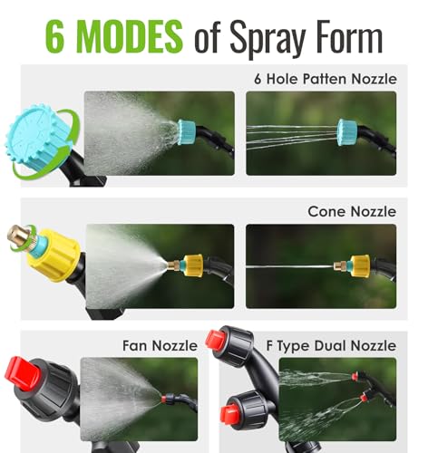 PASAMIC 2 Gallon Battery Powered Sprayer, Rechargeable Electric Sprayer with 2 Speeds & 4 Nozzles, Battery Indicator, Retractable Wand, Adjustable Straps & Storage Bag for Lawn Garden