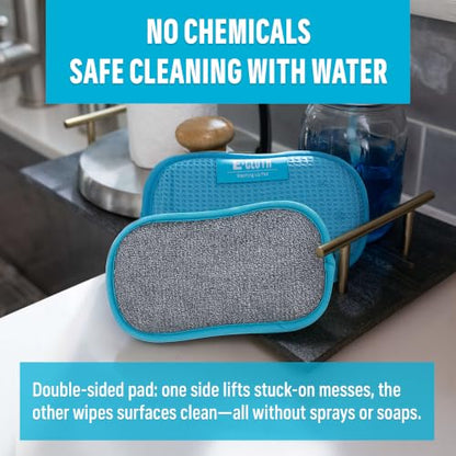 E-Cloth Washing Up Pad, Premium Microfiber Non-Scratch Kitchen Dish Scrubber Sponge, Ideal for Dish, Sink and Countertop Cleaning, 100 Wash Guarantee, Blue, 1 Pack - color: Blue, size: 1 Pack