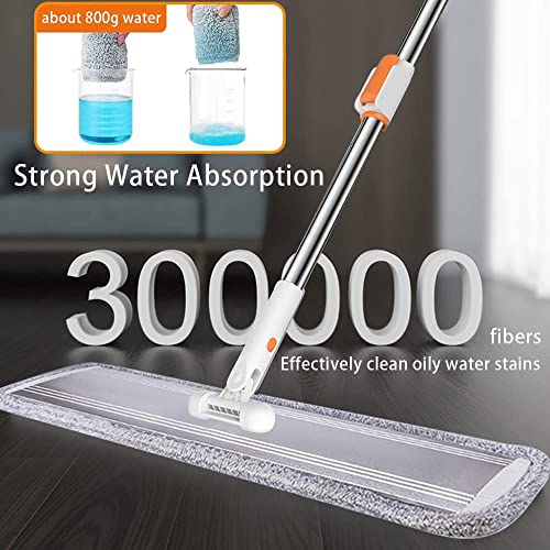 Mop Pads 32 inch Replacement 6 Pack Replacement Refills Washable Microfiber Pads Commercial Reusable Refill Fit for Most Flat Mop Frame - color: 32 in Mop Pads